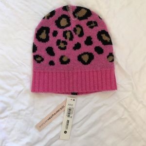 Cashmere pink leapord print beanie